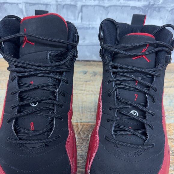 Nike Air Jordan 12 XII Retro Flu Game Black Red GS 153265-065 Youth Size 5Y Rare - Picture 6 of 11